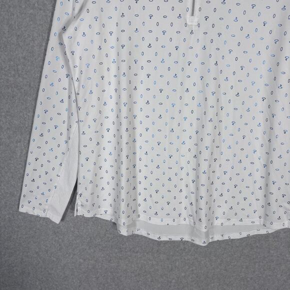 SanSoleil 1/4 Zip Golf Polo Top Womens Large Mesh Iridescent Print UPF Cooling - Picture 3 of 11